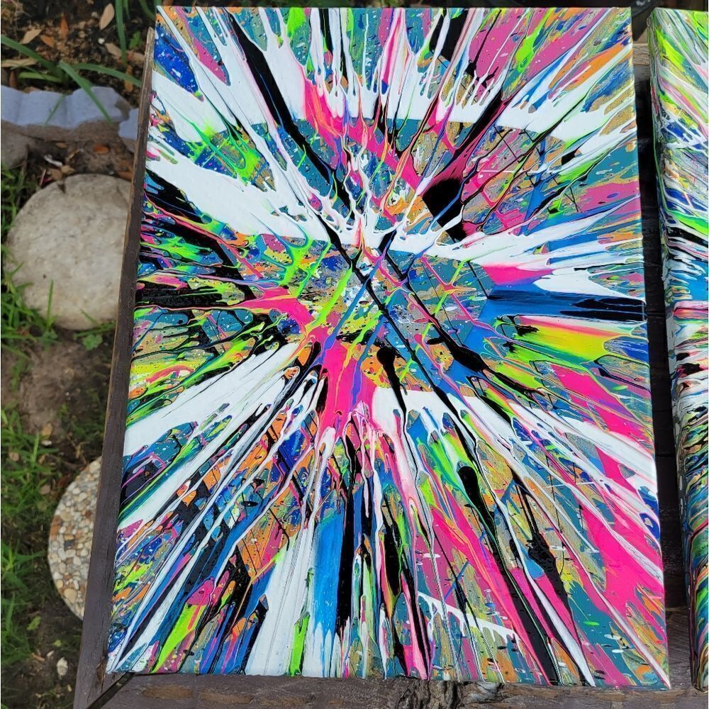 Original 3 piece spin art each one is 12x16 - Picture 7 of 10
